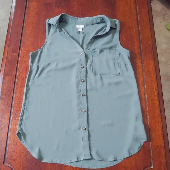 *SOLD!* Camisole chemisier Dynamite, xs, vert foncé, vert armé / - Picture 3 of 9